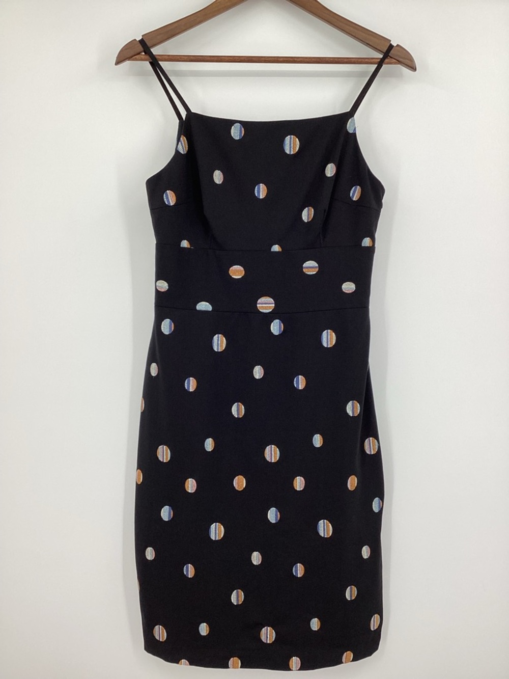 Tocca Black  Embroidered  Multicolor Dots Dress